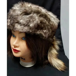 Daniel Boone Fur Skin Hat Halloween Costume Western Wear Size XL